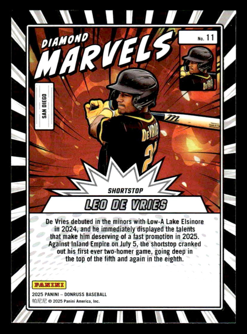 2025 Donruss #11 Leo De Vries Marvels