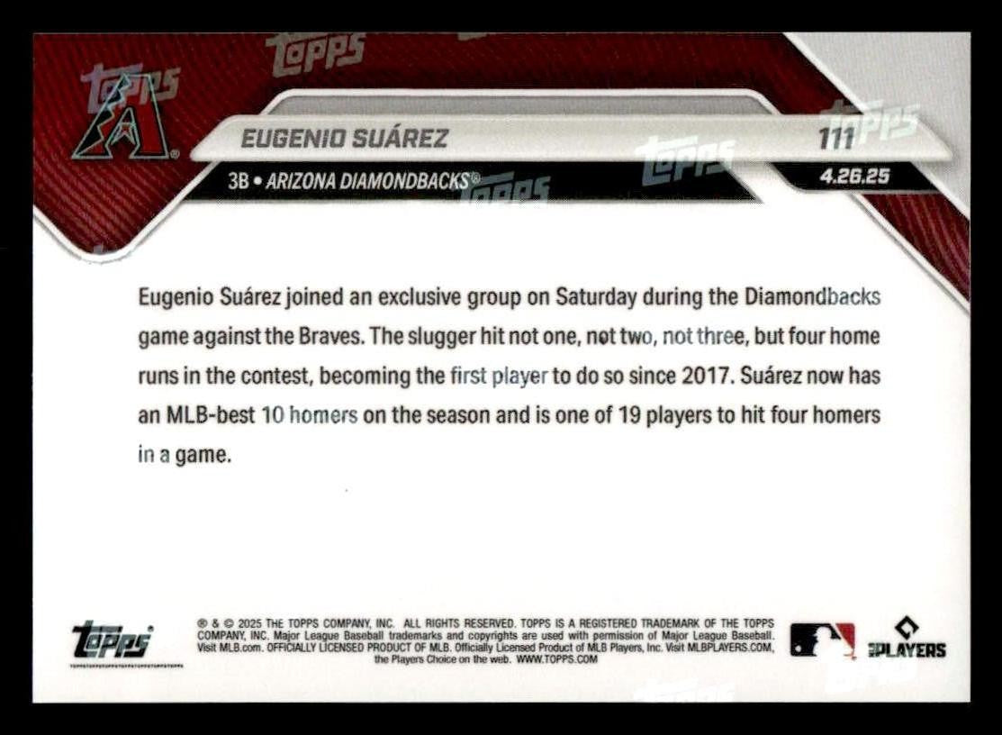 2025 Topps Now 1st 4 HR Game since 2017 #111 Eugenio Suarez
