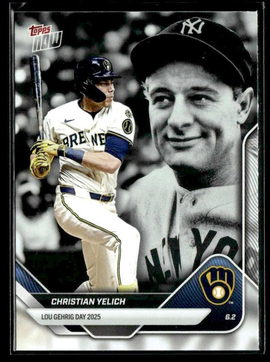 2025 Topps Now Lou Gehrig Day: Presented by Sarah Langs #LGD-CY Christian Yelich