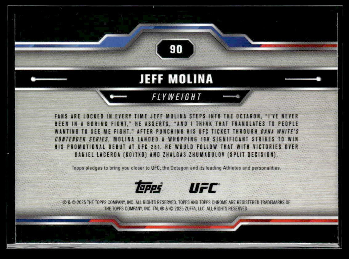 2025 Topps Chrome UFC #90 Jeff Molina Speckle Refractor