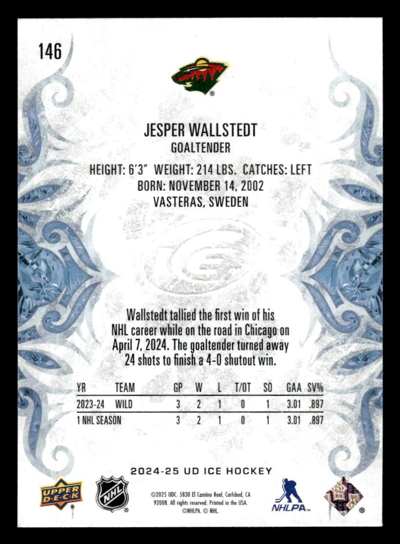 2024-25 Upper Deck Ice #146 Jesper Wallstedt
