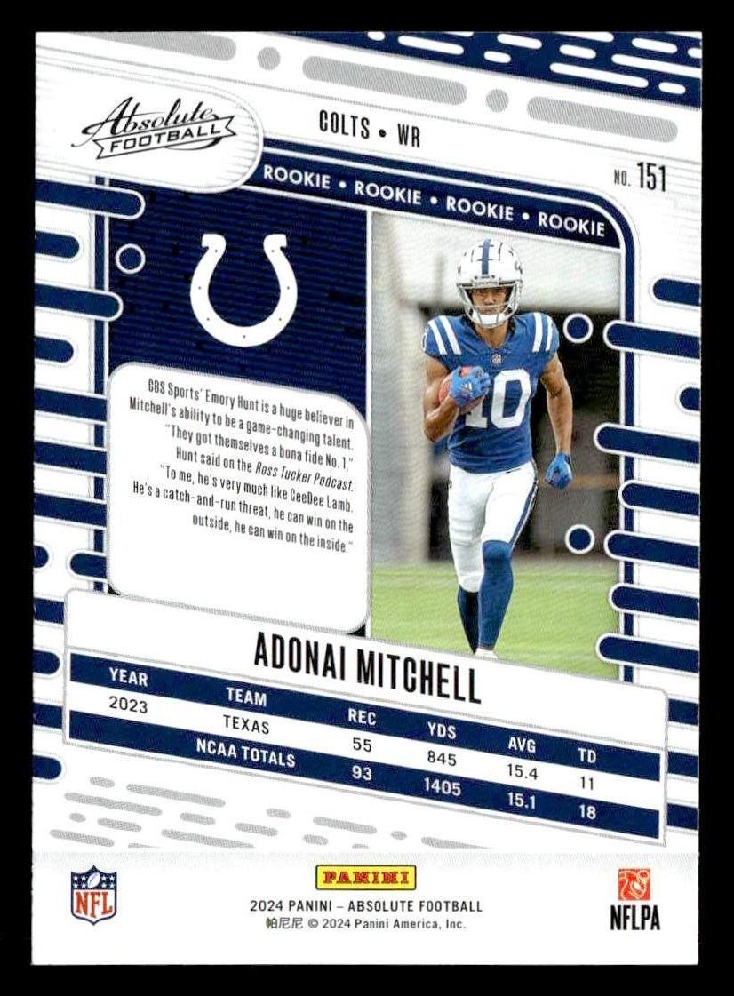 2024 Panini Absolute #151 Adonai Mitchell Retail