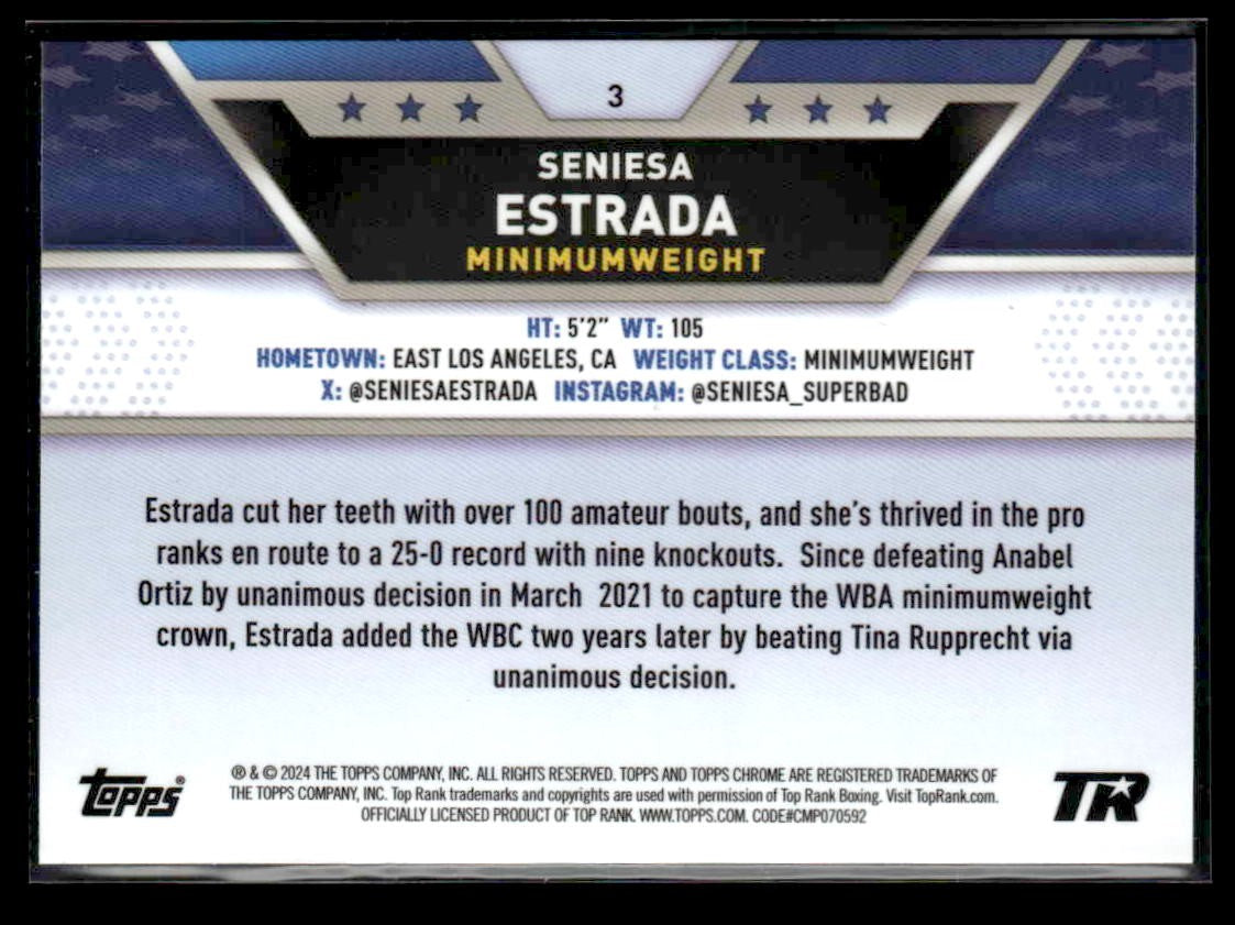 2024 Topps Chrome #3 Seniesa Estrada