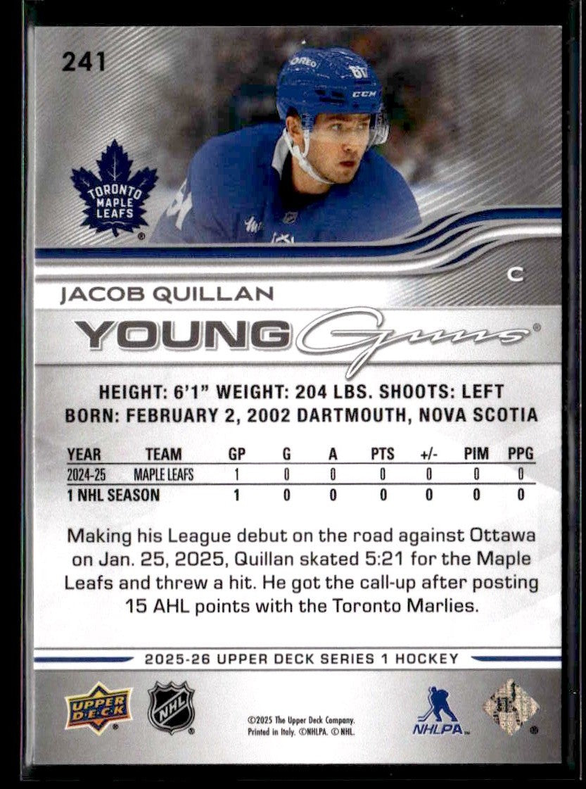 2025-26 Upper Deck #241 Jacob Quillan