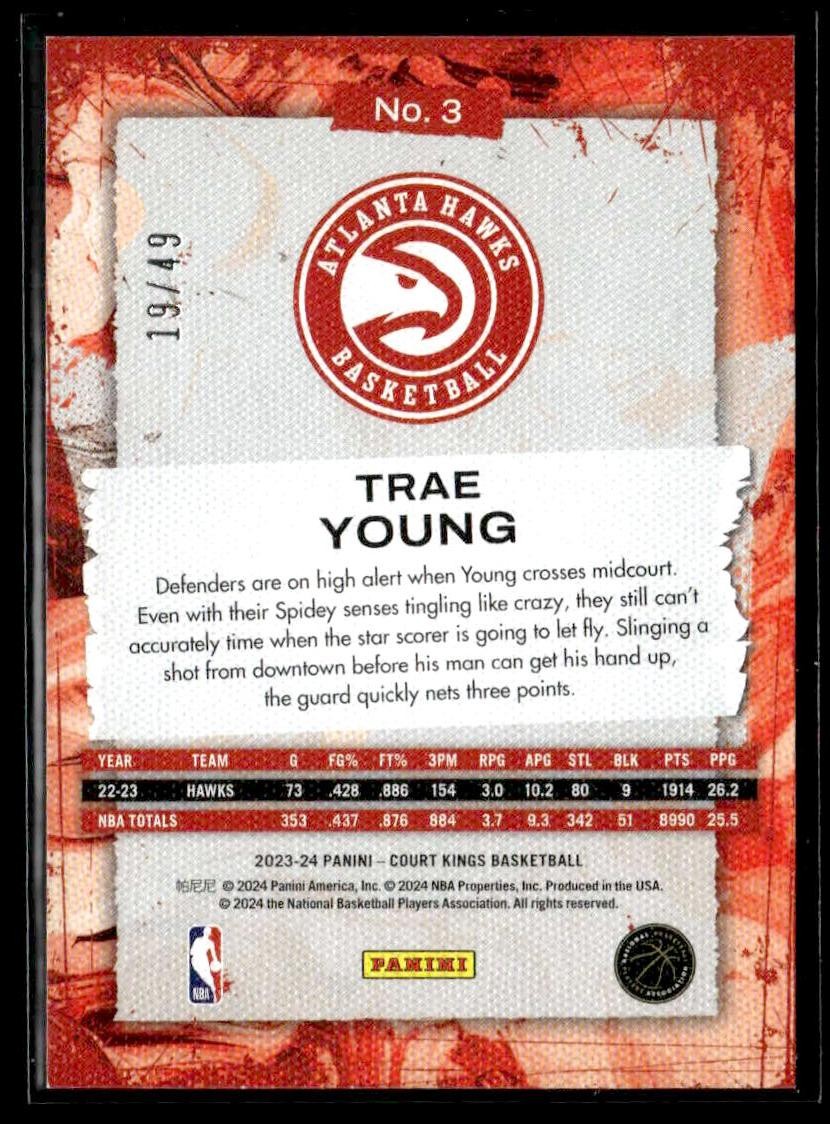 2023-24 Panini Court Kings #3 Trae Young Violet #/49