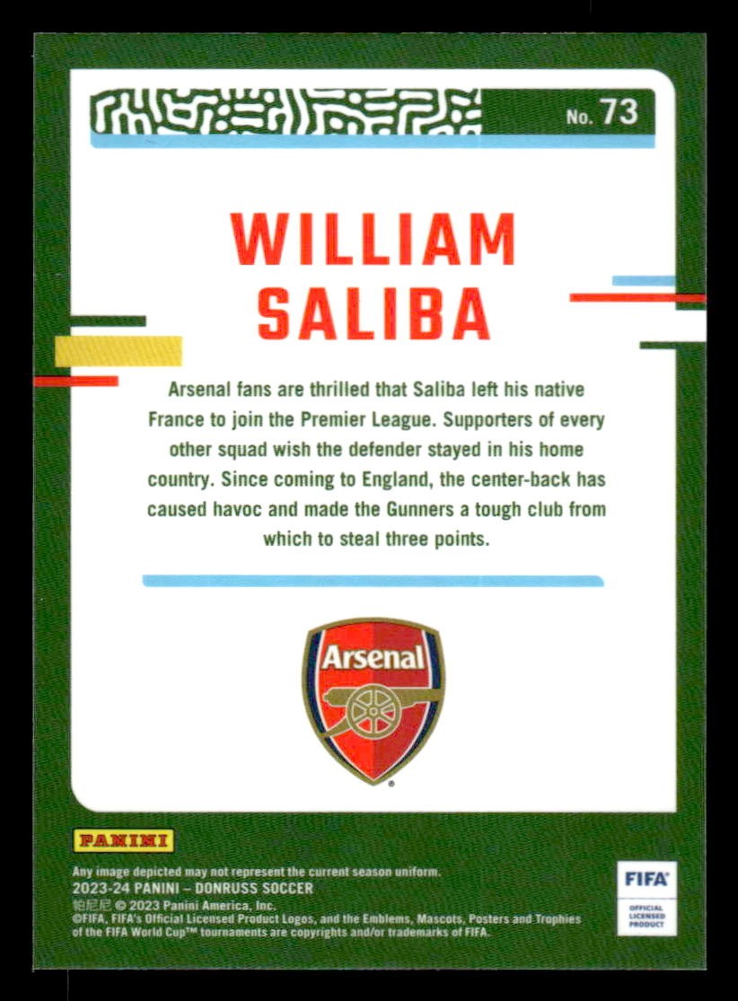 2023-24 Donruss #73 William Saliba Optic