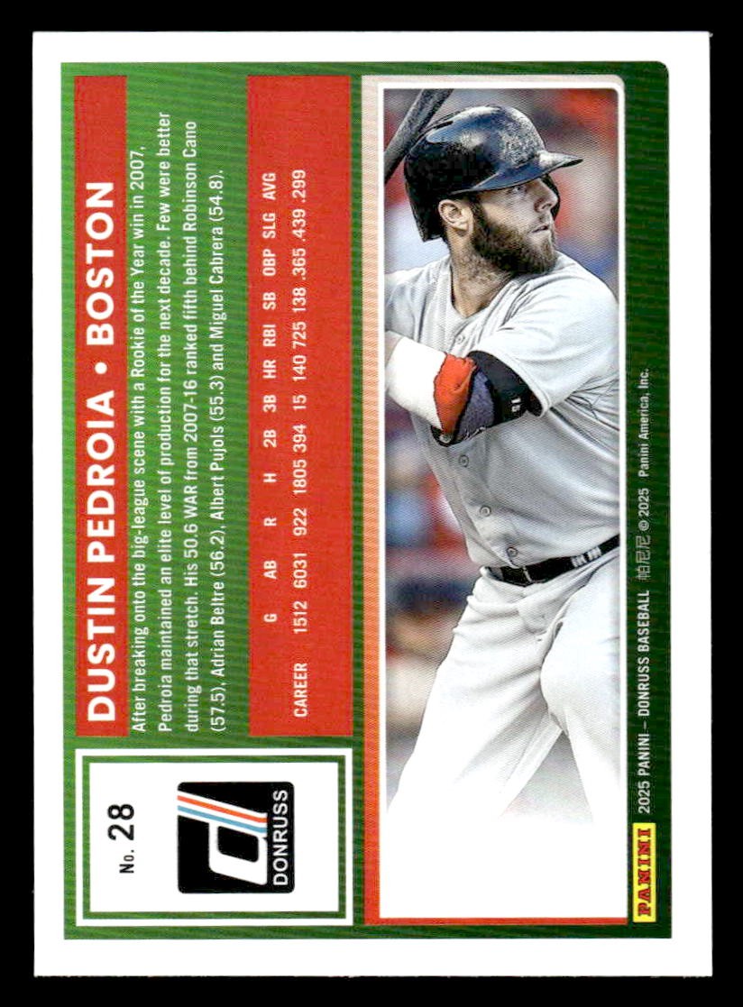 2025 Donruss #28 Dustin Pedroia