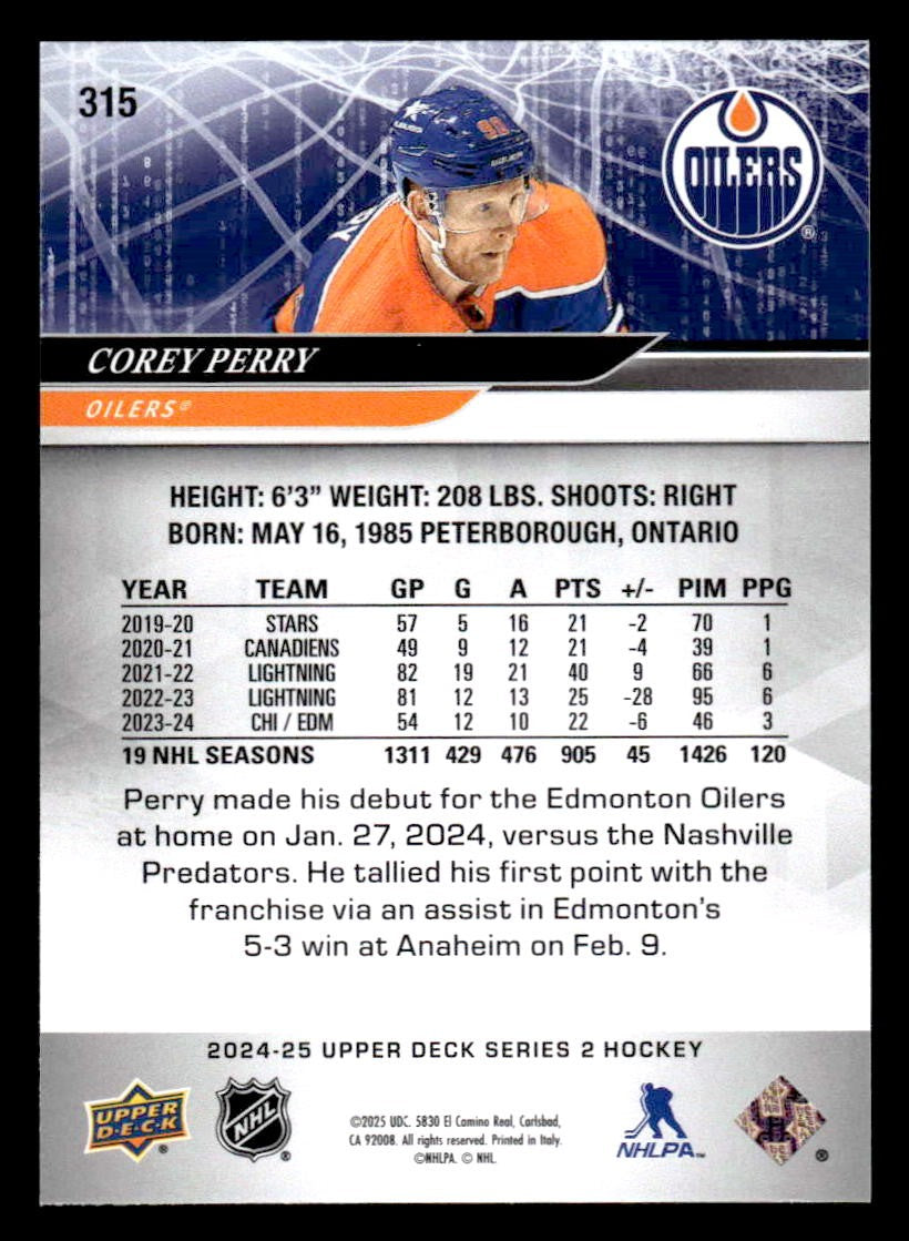 2024-25 Upper Deck #315 Corey Perry