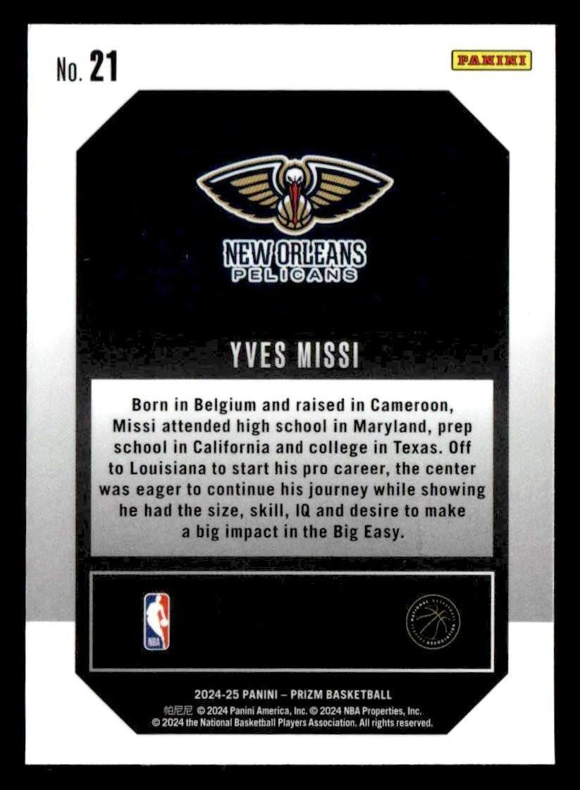 2024-25 Panini Prizm #21 Yves Missi Emergent
