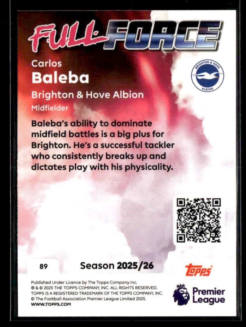 2025-26 Topps Premier League #89 Carlos Baleba Rainbow Foil