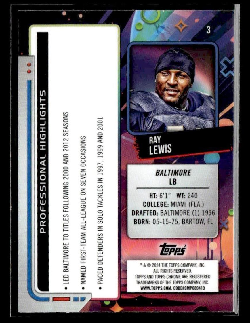 2024 Topps Chrome Cosmic #3 Ray Lewis