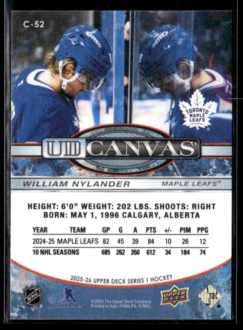 2025-26 Upper Deck #C-52 William Nylander UD Canvas