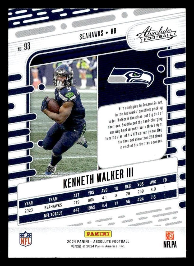 2024 Panini Absolute #93 Kenneth Walker III Retail