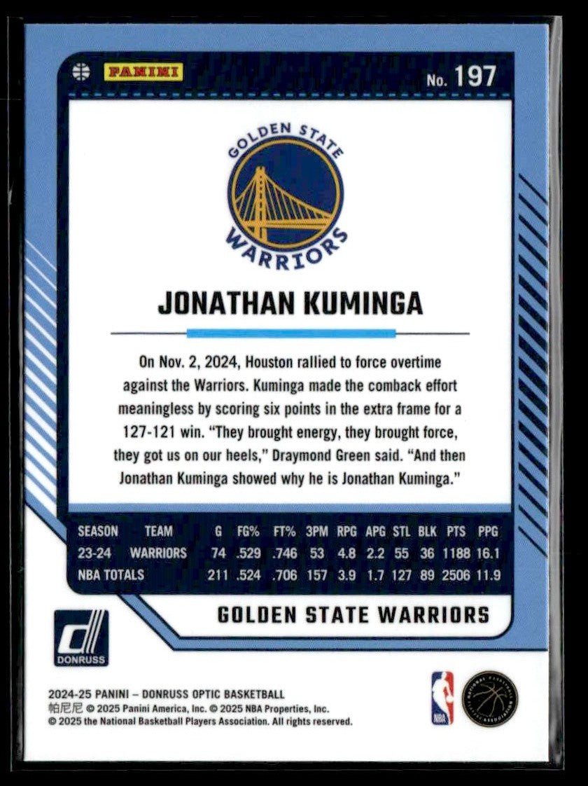 2024-25 Donruss Optic #197 Jonathan Kuminga