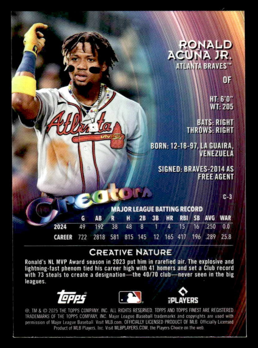2025 Finest #C-3 Ronald Acuña Jr. Creators