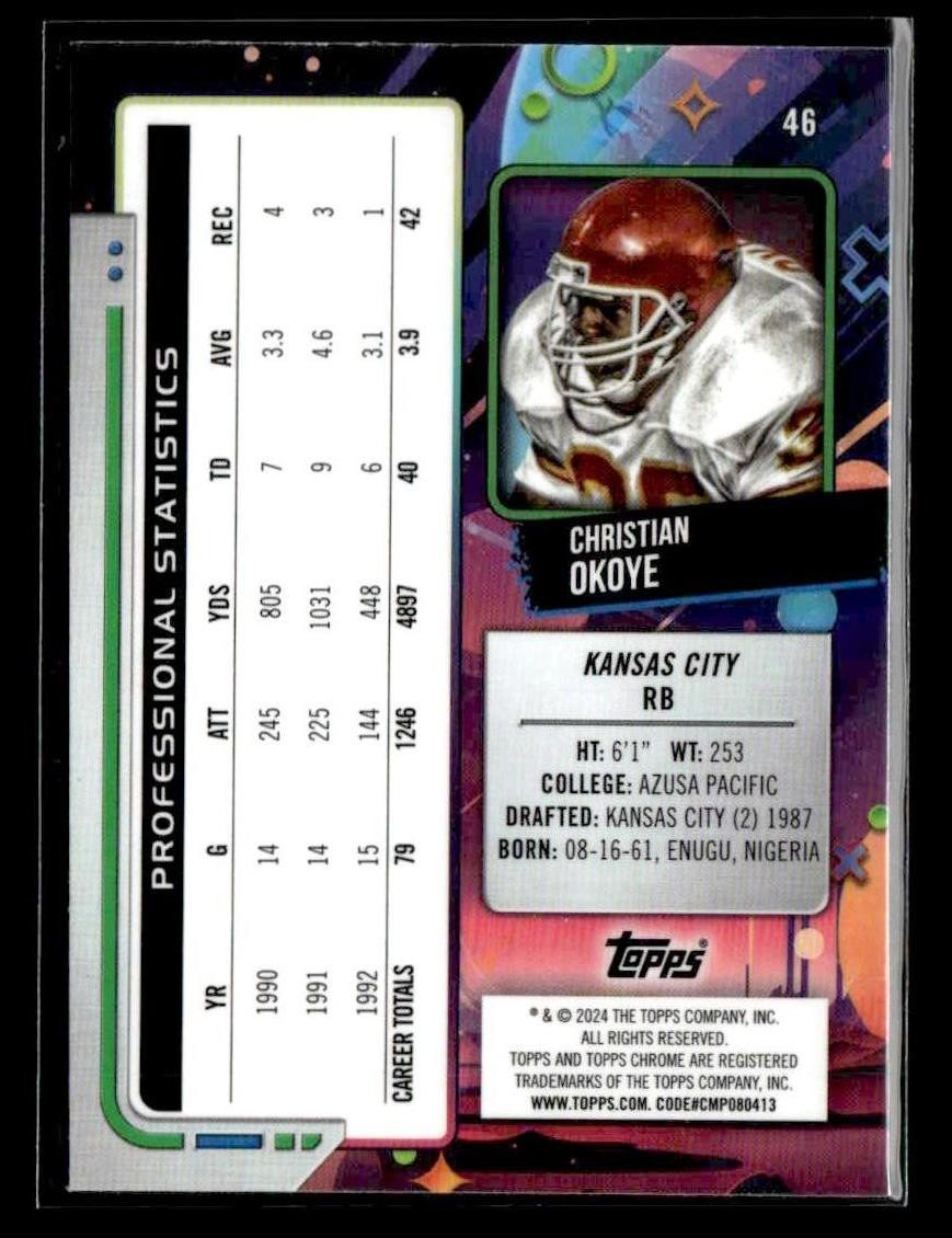2024 Topps Chrome Cosmic #46 Christian Okoye