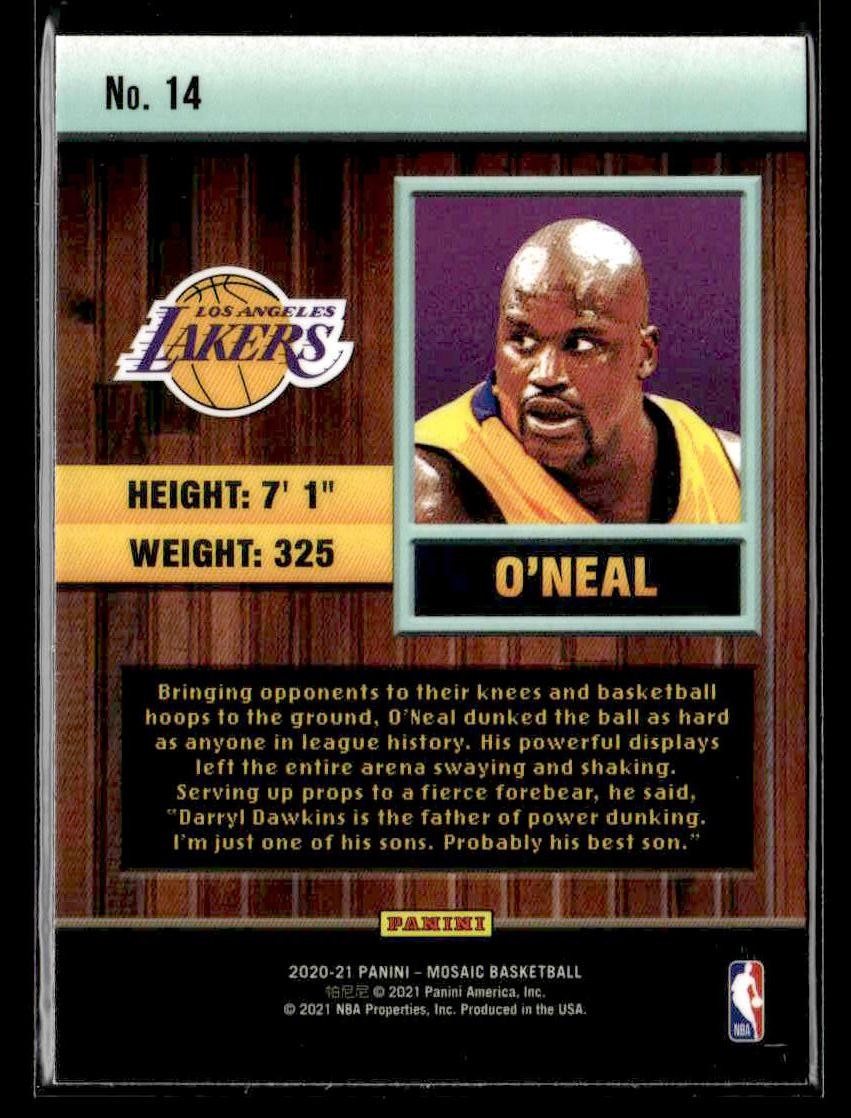 2020-21 Panini Mosaic #14 Shaquille O'Neal Jam Masters