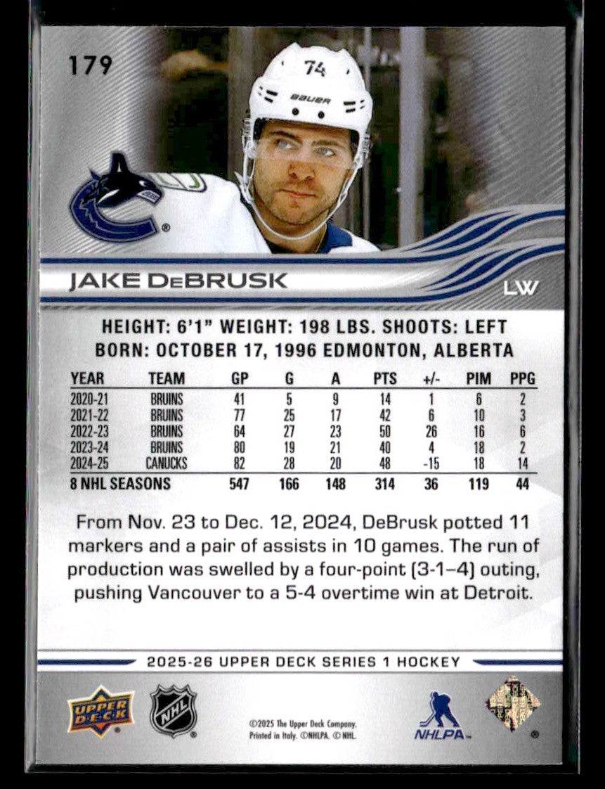 2025-26 Upper Deck #179 Jake DeBrusk
