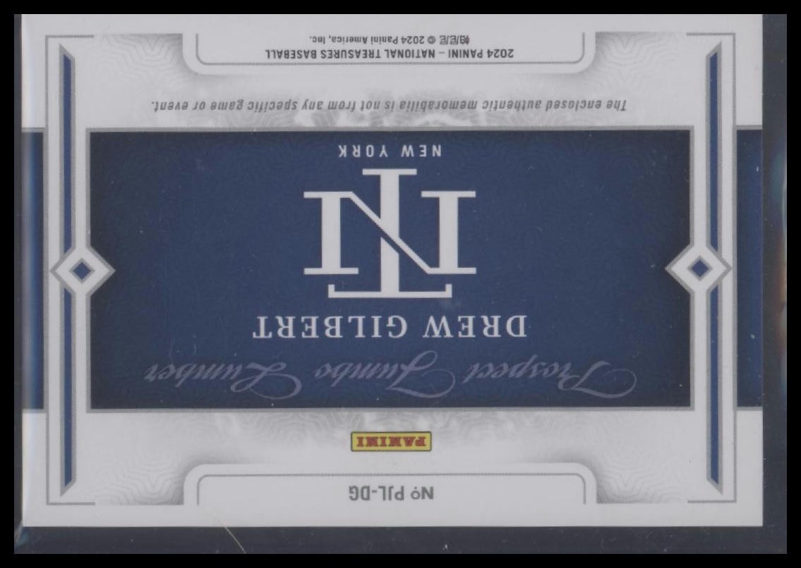 2024 Panini National Treasures #PJL-DG Drew Gilbert Prospect Jumbo Lumber #/49