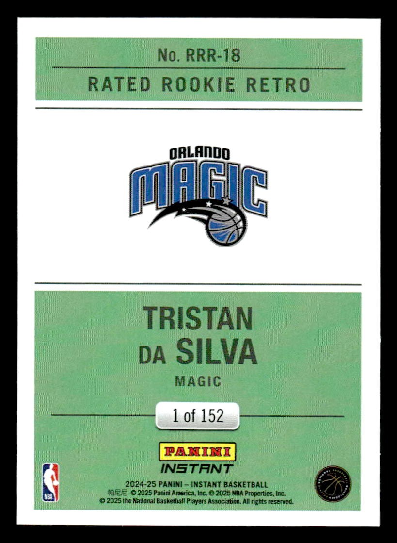 2024-25 Panini Instant #RRR-18 Tristan Da Silva Rated Rookie Retro #/152