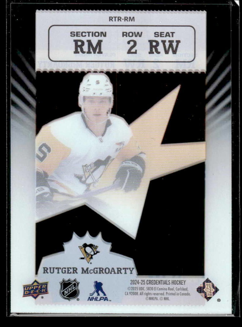 2024-25 UD Credentials #RTR-RM Rutger McGroarty Acetate Retro Ticket Rookies