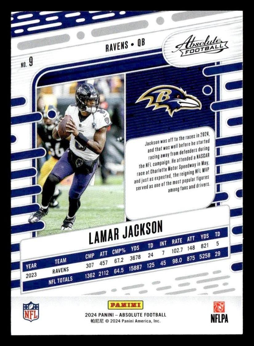 2024 Panini Absolute #9 Lamar Jackson Retail