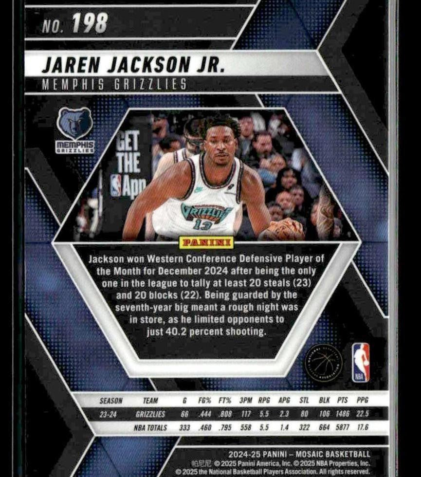 2024-25 Panini Mosaic #198 Jaren Jackson Jr.