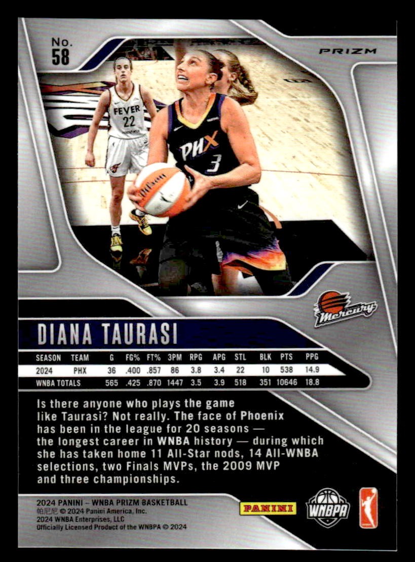 2024 Panini Prizm WNBA #58 Diana Taurasi Blue Velocity Prizms