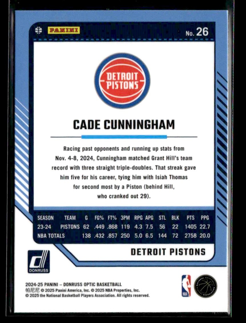 2024-25 Donruss Optic #26 Cade Cunningham