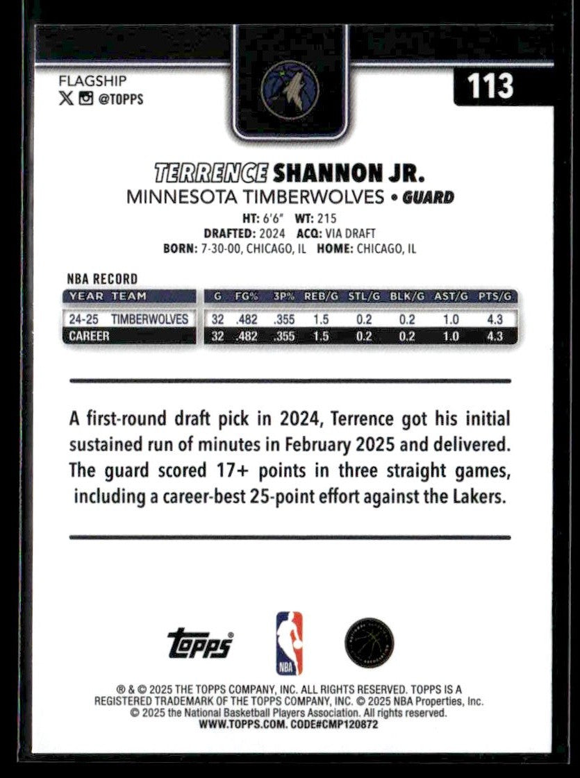 2025-26 Topps #113 Terrence Shannon Jr.