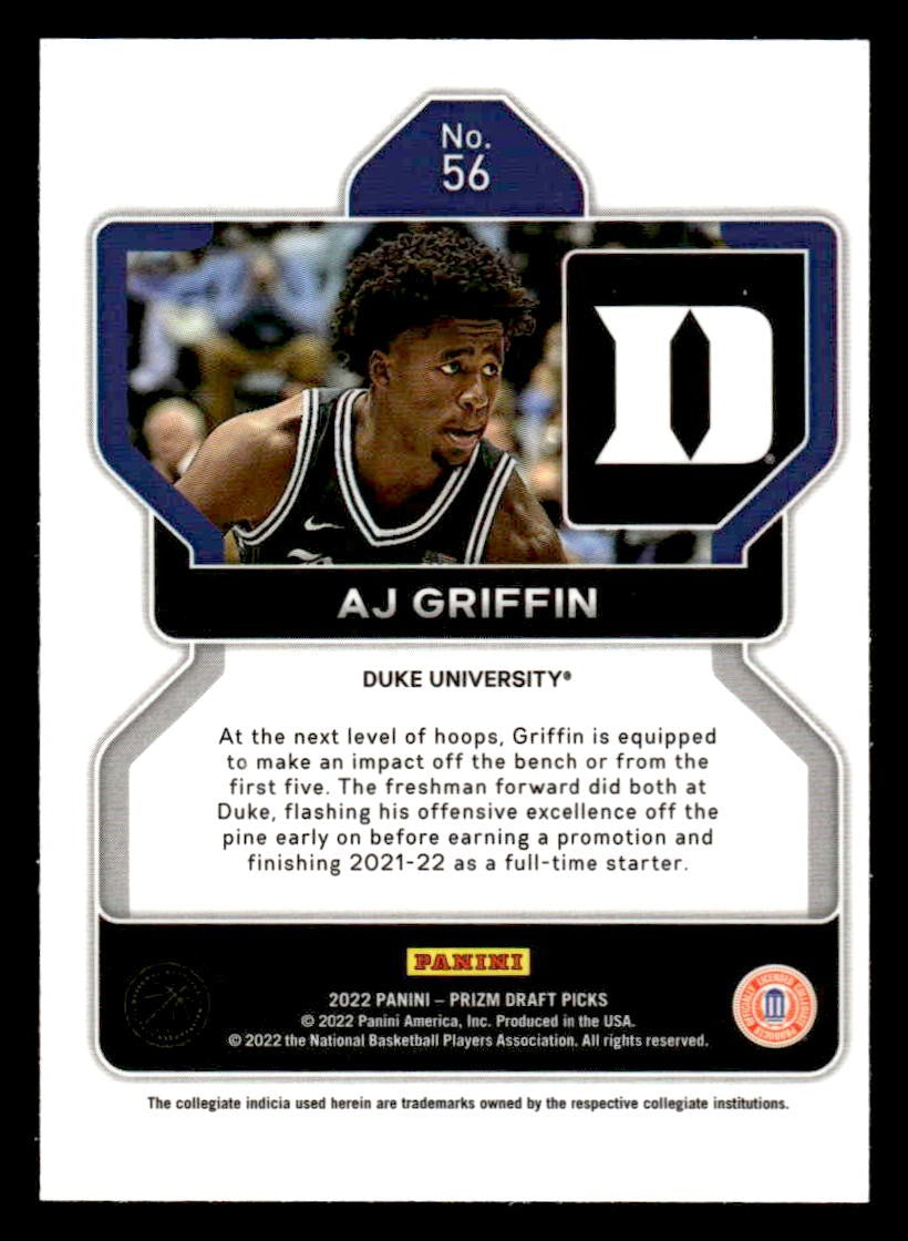 2022 Panini Prizm Draft Picks #56 AJ Griffin