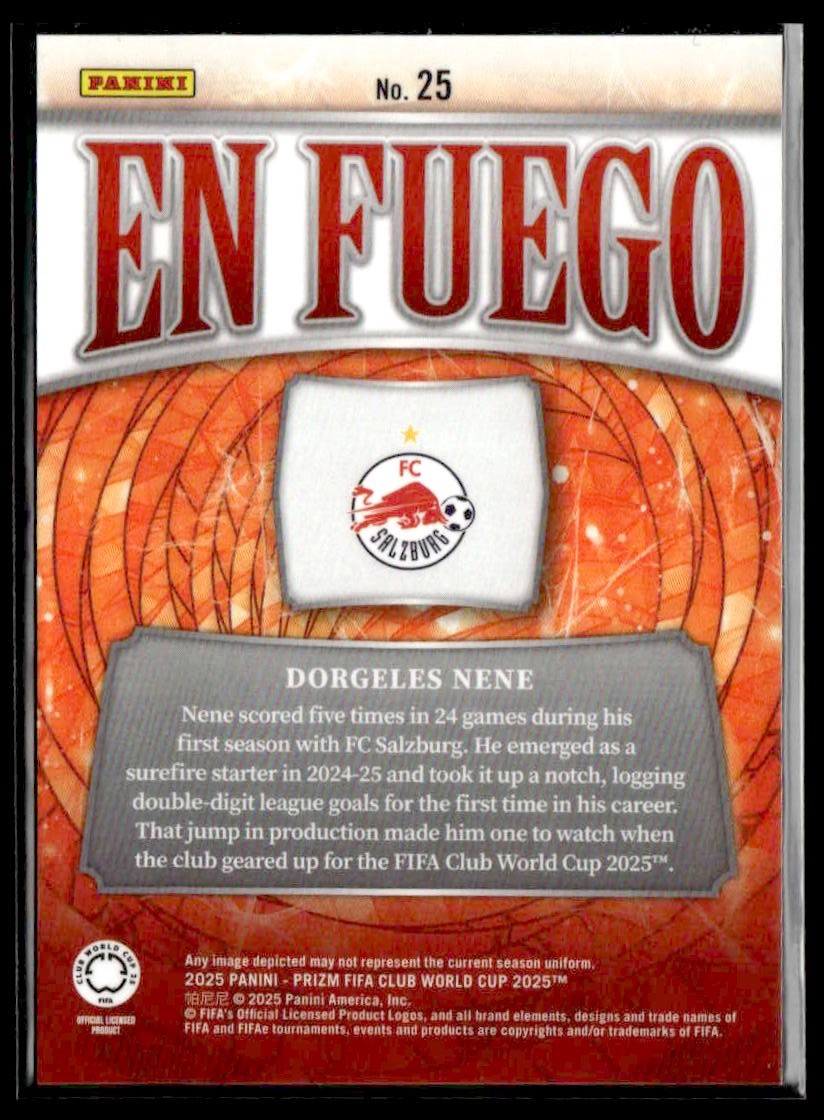 2025 Panini Prizm FIFA Club World Cup #25 Dorgeles Nene EnFuego