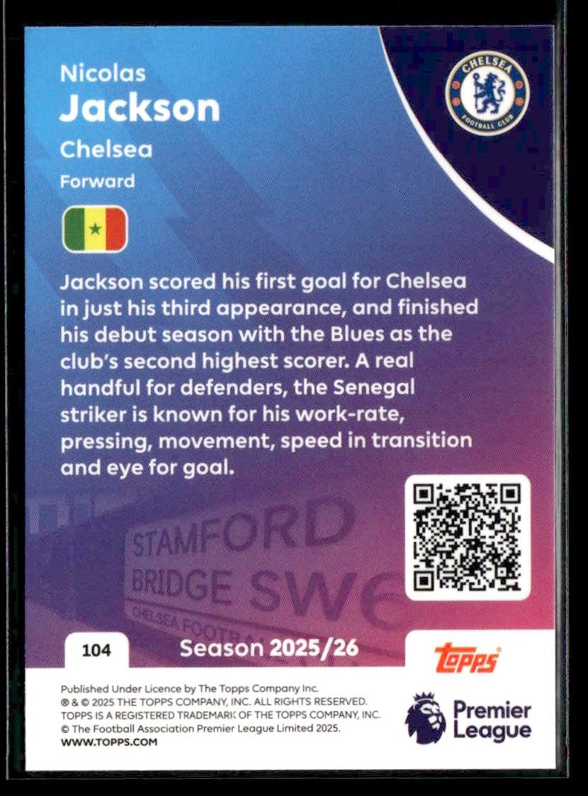 2025-26 Topps Premier League #104 Nicolas Jackson