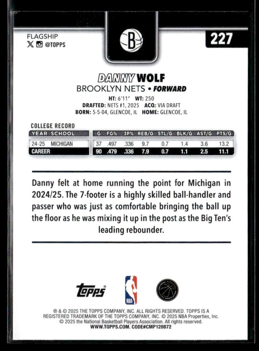 2025-26 Topps #227 Danny Wolf