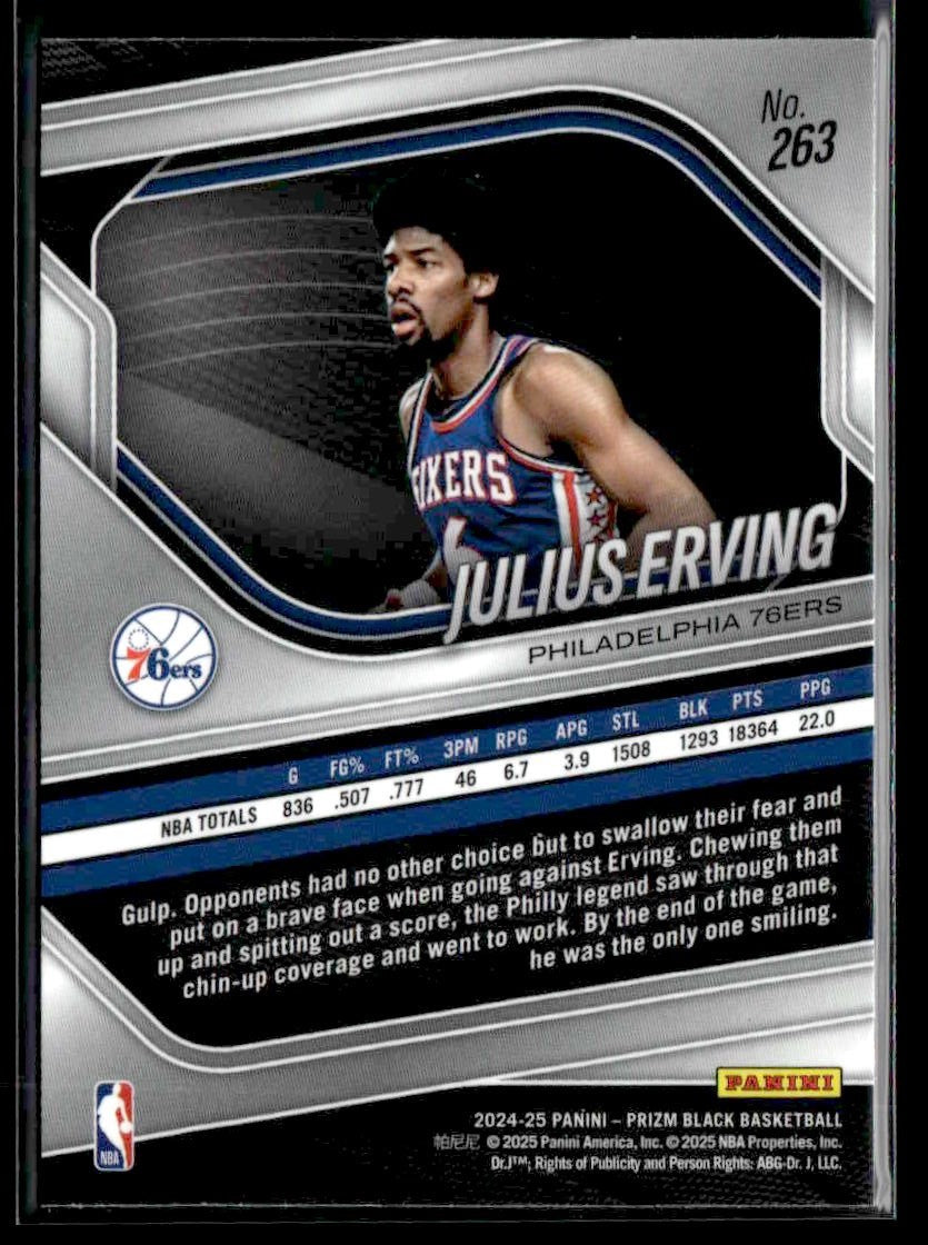 2024-25 Panini Prizm Black #263 Julius Erving Legends