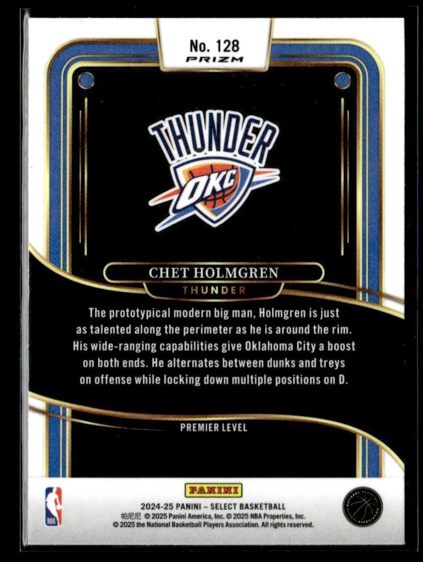 2024-25 Panini Select #128 Chet Holmgren Scope Prizm