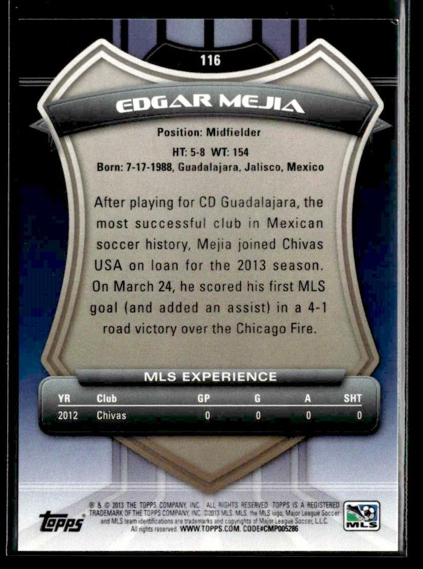 2013 Topps MLS #116 Edgar Mejia