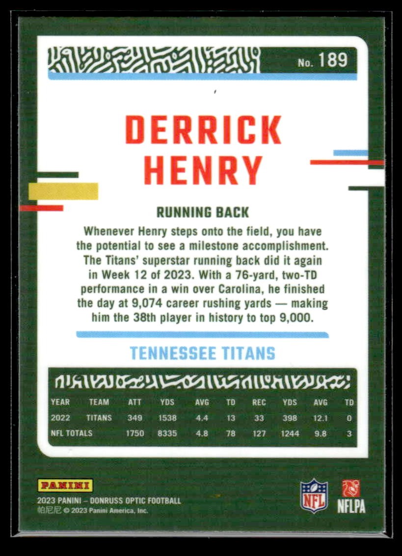 2023 Donruss Optic #189 Derrick Henry