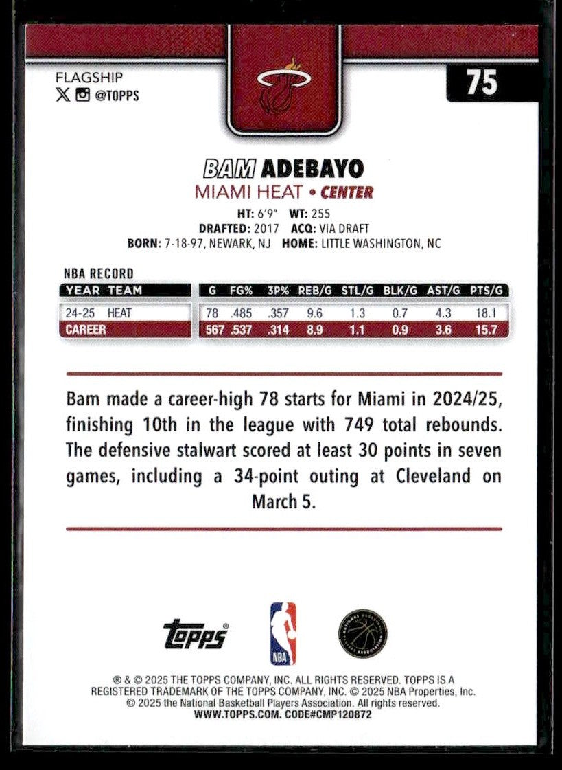 2025-26 Topps #75 Bam Adebayo