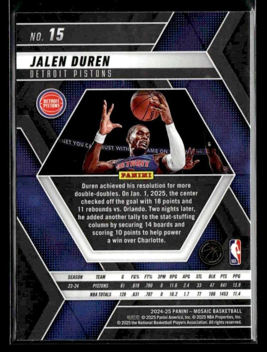 2024-25 Panini Mosaic #15 Jalen Duren