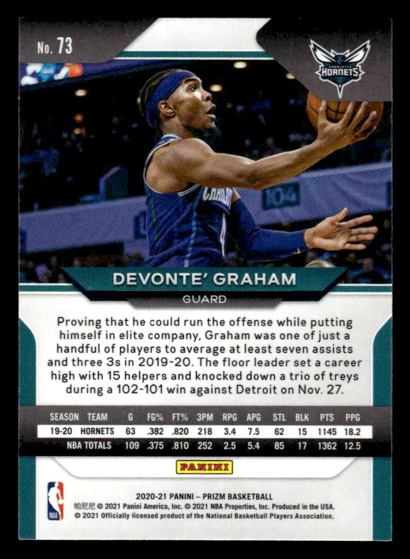 2020-21 Panini Prizm #73 Devonte' Graham