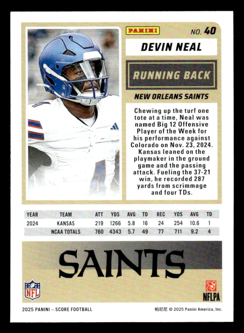 2025 Score-A-Treat #40 Devin Neal