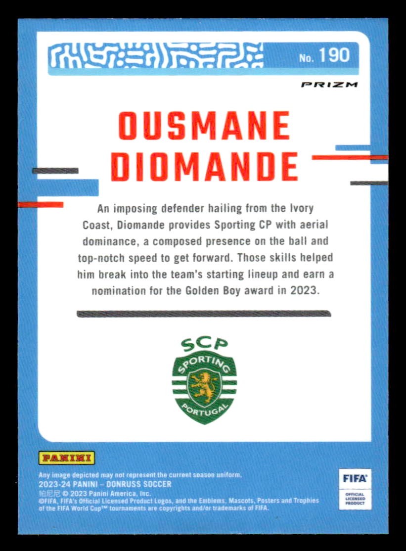 2023-24 Donruss #190 Ousmane Diomande Optic Argyle