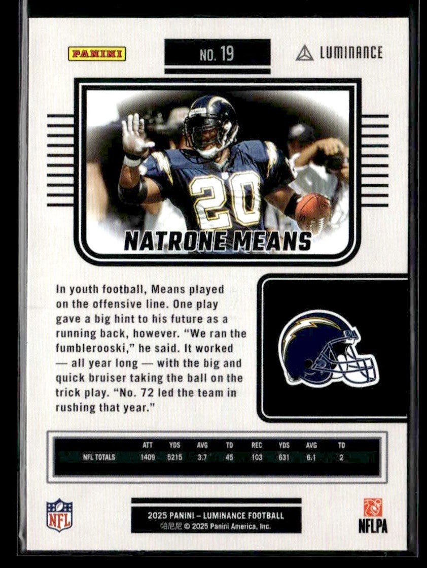2025 Panini Luminance #19 Natrone Means