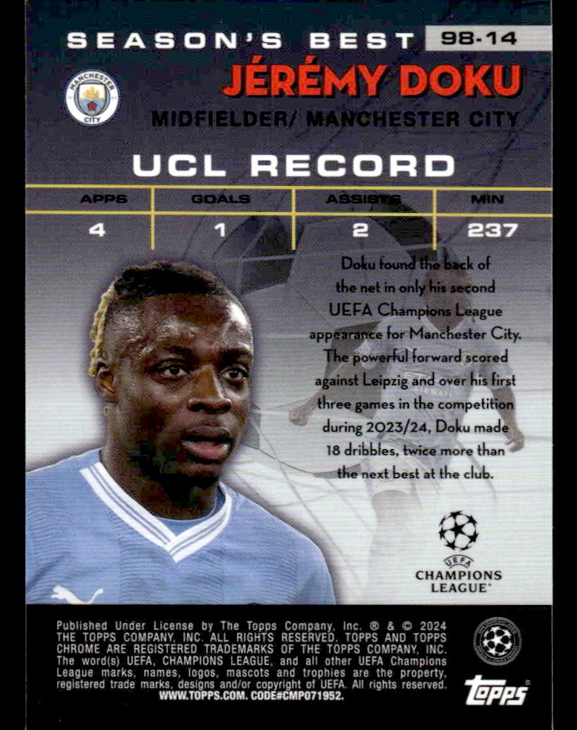 2023-24 Chrome UEFA Club Comps #98-14 Rafael Leão 1998 Shooting Stars Red Lava