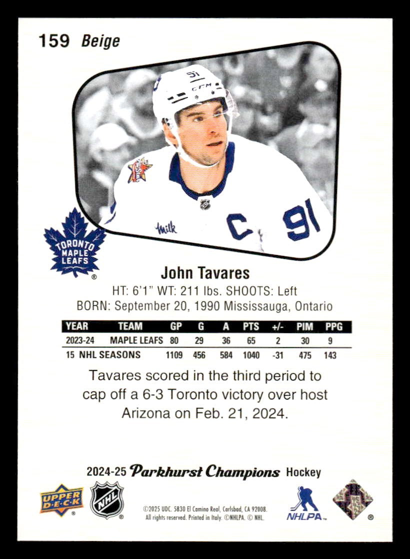 2024-25 Parkhurst Champions #159 John Tavares