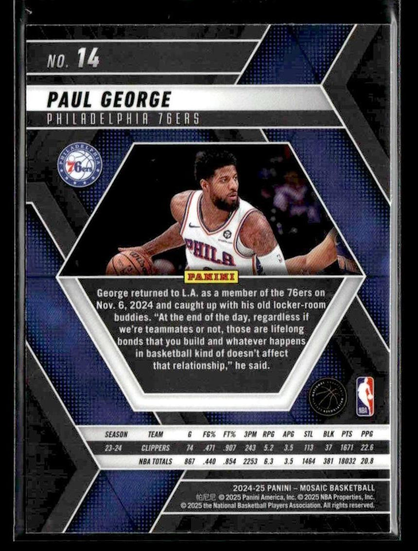 2024-25 Panini Mosaic #14 Paul George