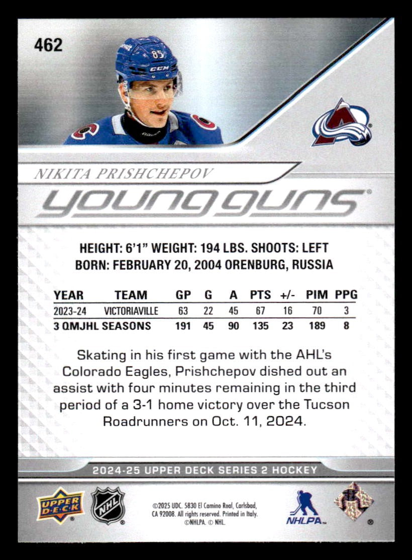 2024-25 Upper Deck #462 Nikita Prishchepov