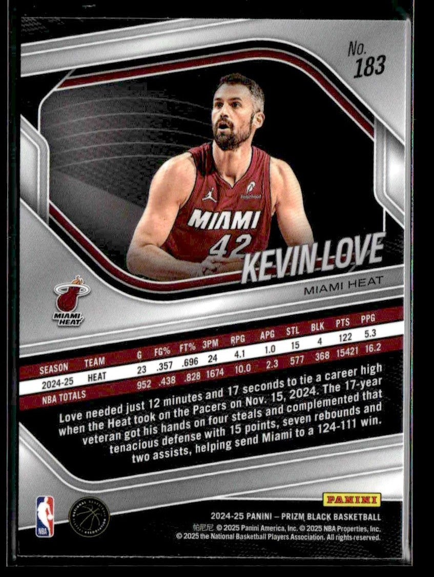 2024-25 Panini Prizm Black #183 Kevin Love
