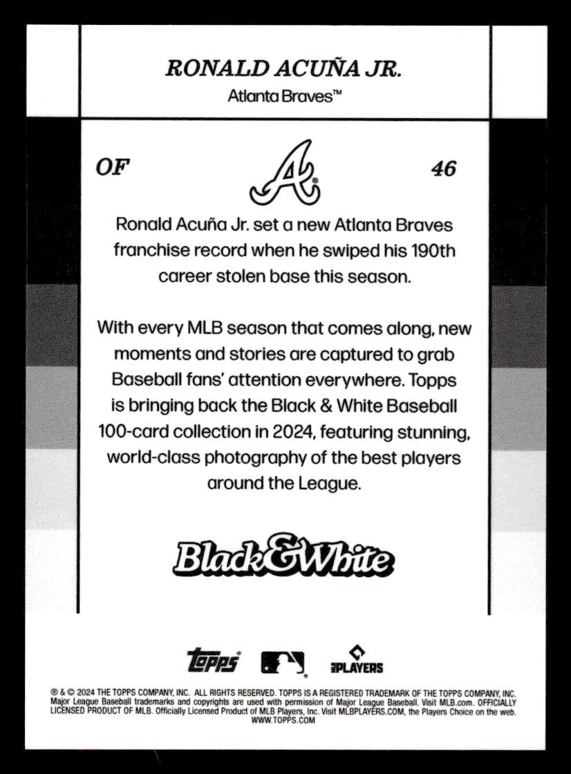 2024 Topps Black & White #46 Ronald Acuña Jr.